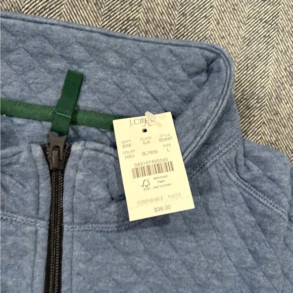 j.crew men’s quilted half-zip | size L - Picture 5 of 5
